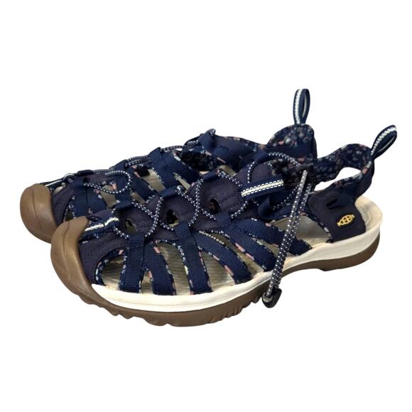 Keen Sz 11 Whisper Closed Toe Sport Sandal Waterproof Hiking Blue Floral - Picture 1 of 7